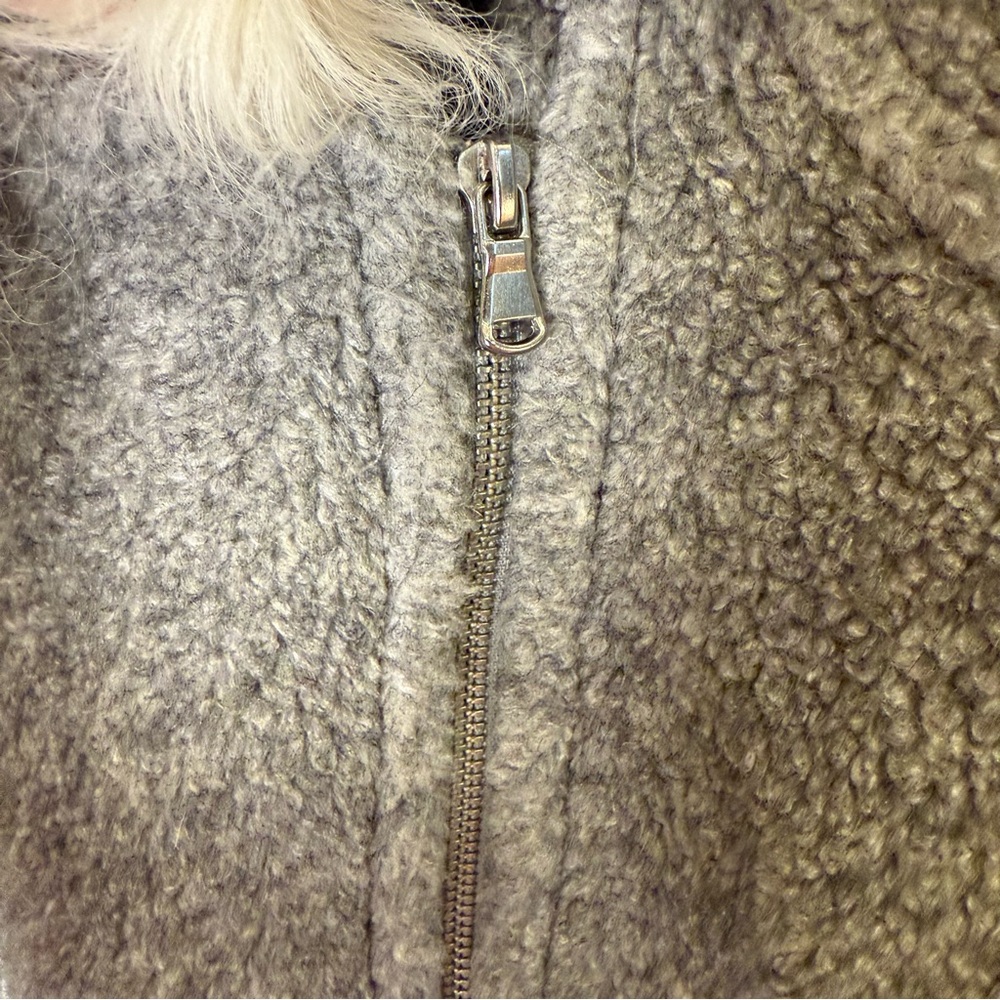 Rebecca Taylor Shearling Collar Moto/Bomber Zip Front Jacket sz 6 - Picture 7 of 14